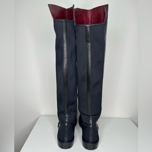 Marc by Marc Jacobs Black Leather Knee-High Boots with Gold Buckles - Elegance - Picture 3 of 10